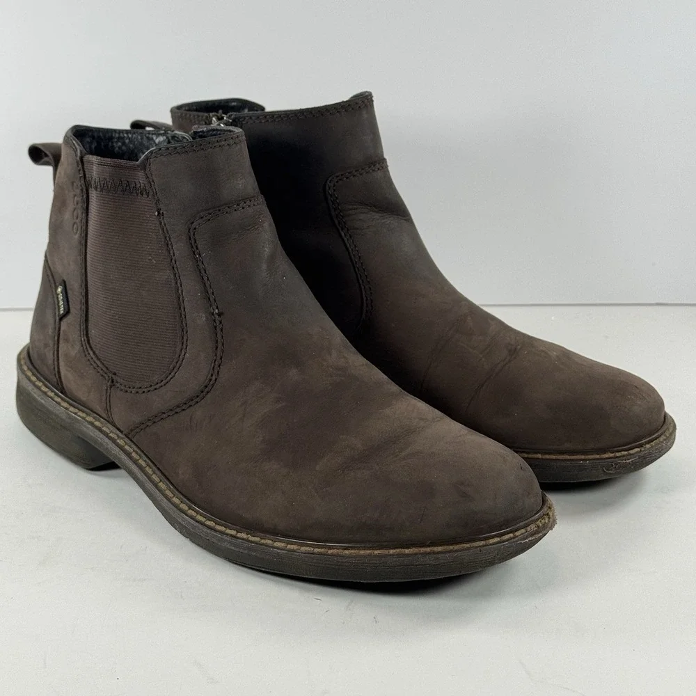 Ecco‎ Turn GTX  Brown Leather Casual Classic Side Zip Chukka Boots Men's Size 6